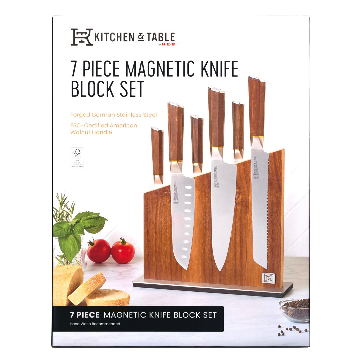 Kitchen & Table by H-E-B Magnetic Knife Block Set - Shop Knives at H-E-B