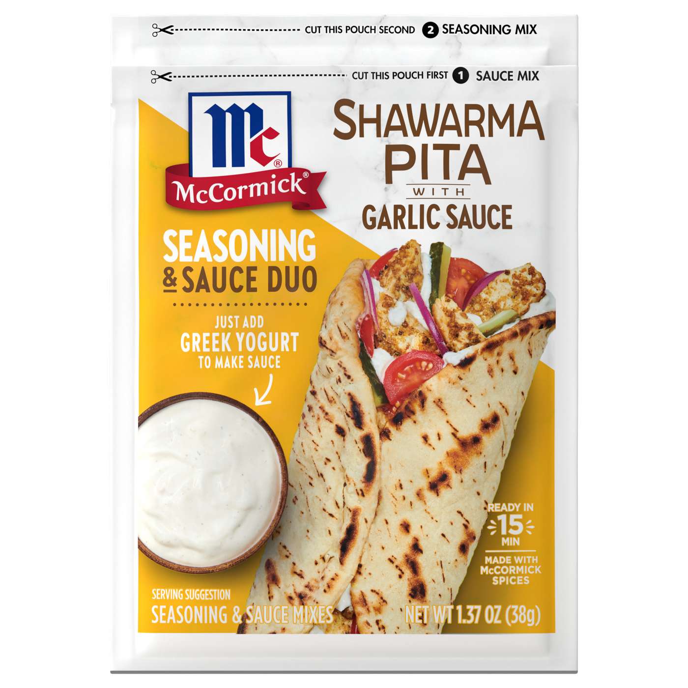 McCormick Shawarma Pita & Garlic Sauce Seasoning & Sauce Duo; image 1 of 9