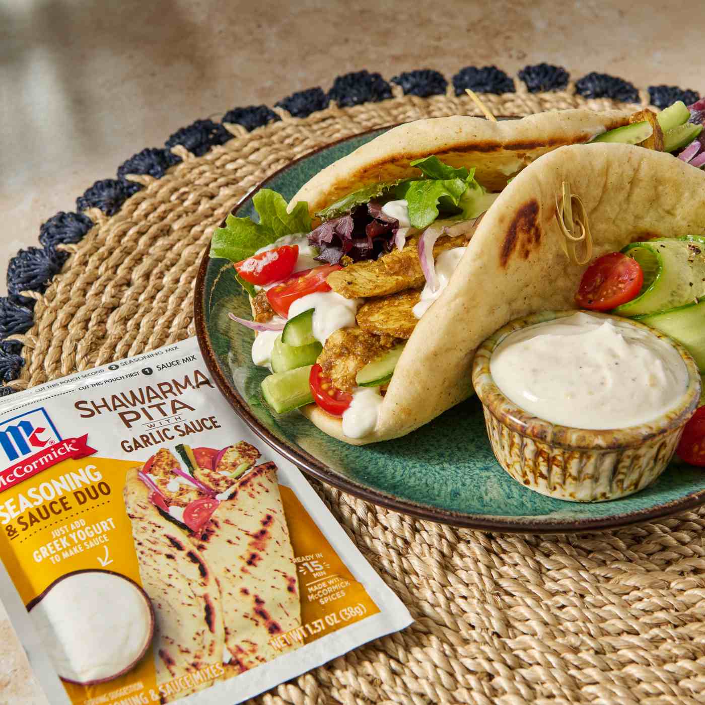 McCormick Shawarma Pita & Garlic Sauce Seasoning & Sauce Duo; image 4 of 9