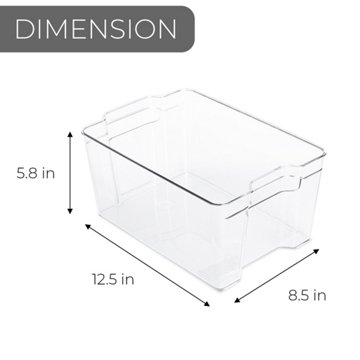 Smart Design Tall Fridge Storage Bins, 2 Pk, 8" x 12"