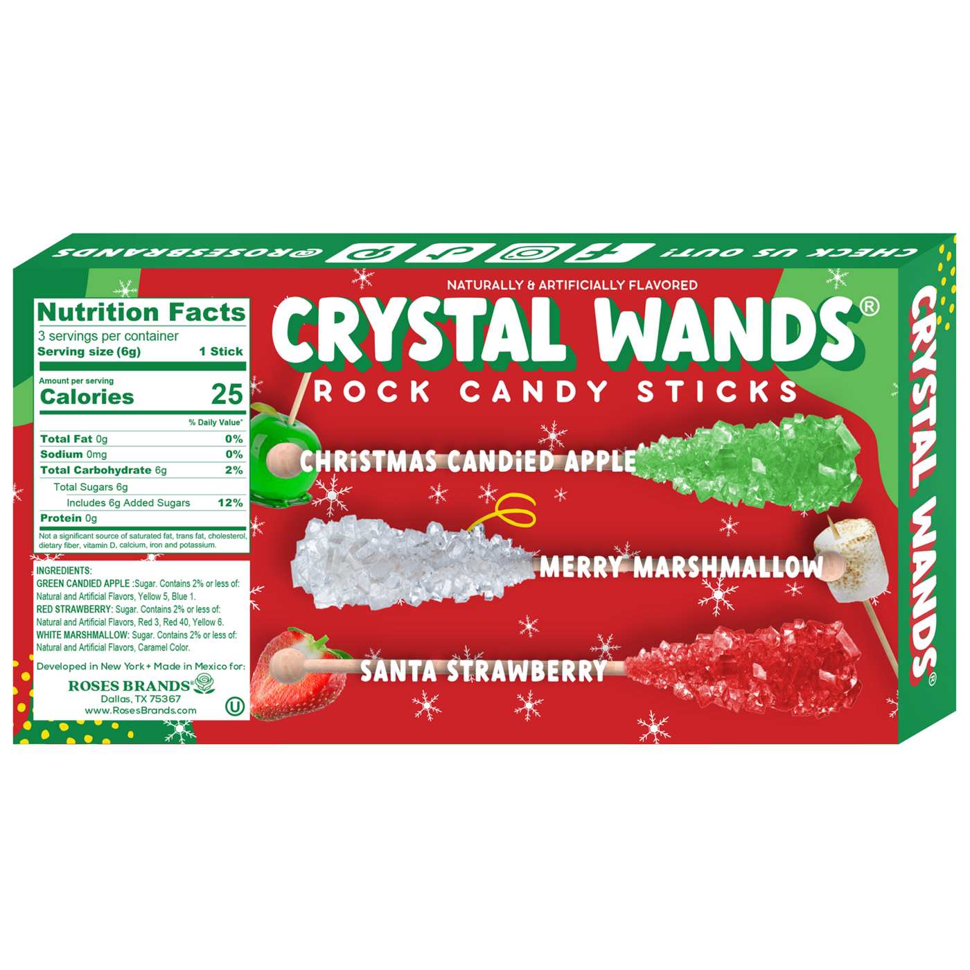 Roses Brands Crystal Wands Christmas Rock Candy Sticks; image 3 of 3