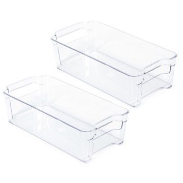 Smart Design Fridge Storage Bins, 2 Pk, 6" x 12"