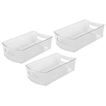 Smart Design Fridge Storage Bins, 3 Pk, 8" x 14.5"