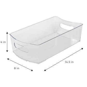 Smart Design Fridge Storage Bins, 3 Pk, 8" x 14.5"