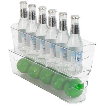 Smart Design Narrow Fridge Storage Bins, 2 Pk, 4" x 14.5"