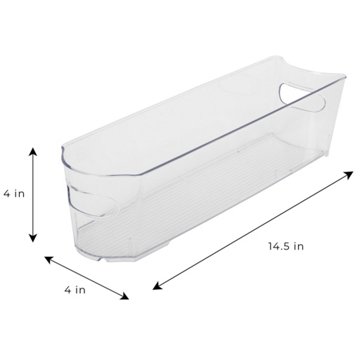 Smart Design Narrow Fridge Storage Bins, 2 Pk, 4" x 14.5"