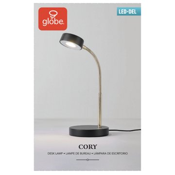 Globe Cory LED Desk Lamp - Matte Black
