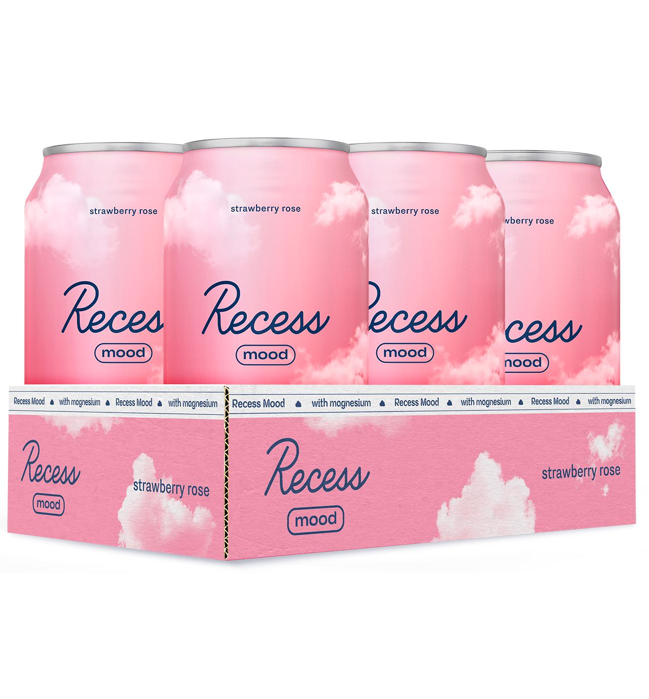 Recess Mood Strawberry Rose Sparkling Water 6 pk Cans; image 1 of 3