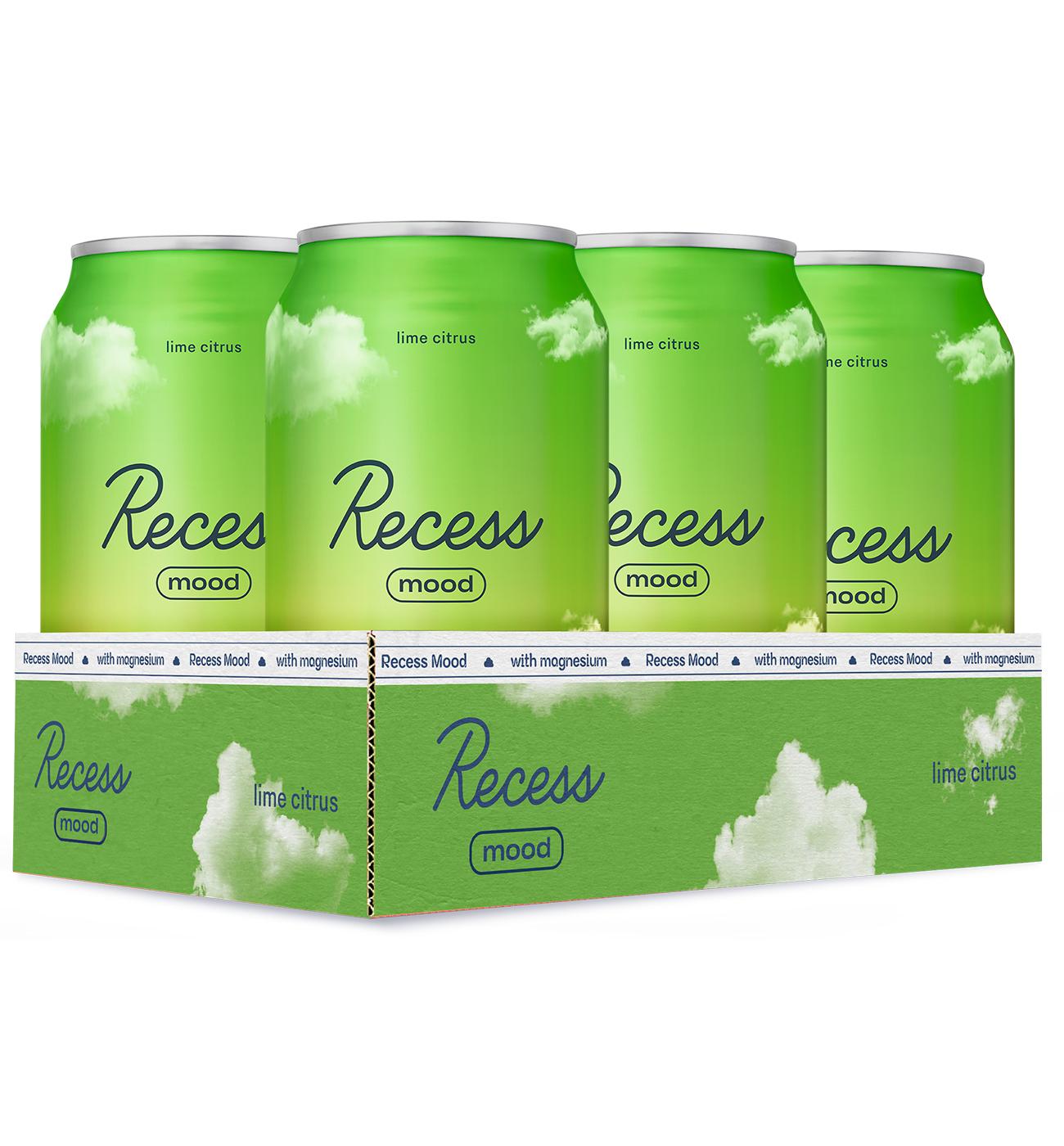 Recess Mood Lime Citrus Sparkling Water 6 pk Cans; image 1 of 3