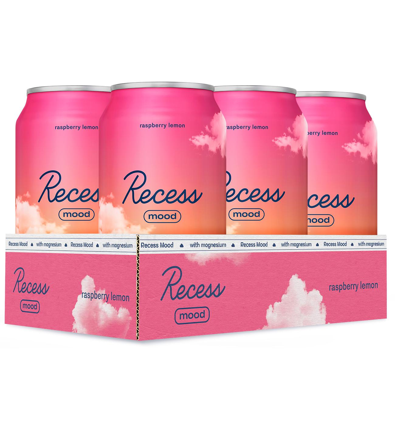 Recess Mood Raspberry Lemon Sparkling Water 6 pk Cans; image 1 of 2