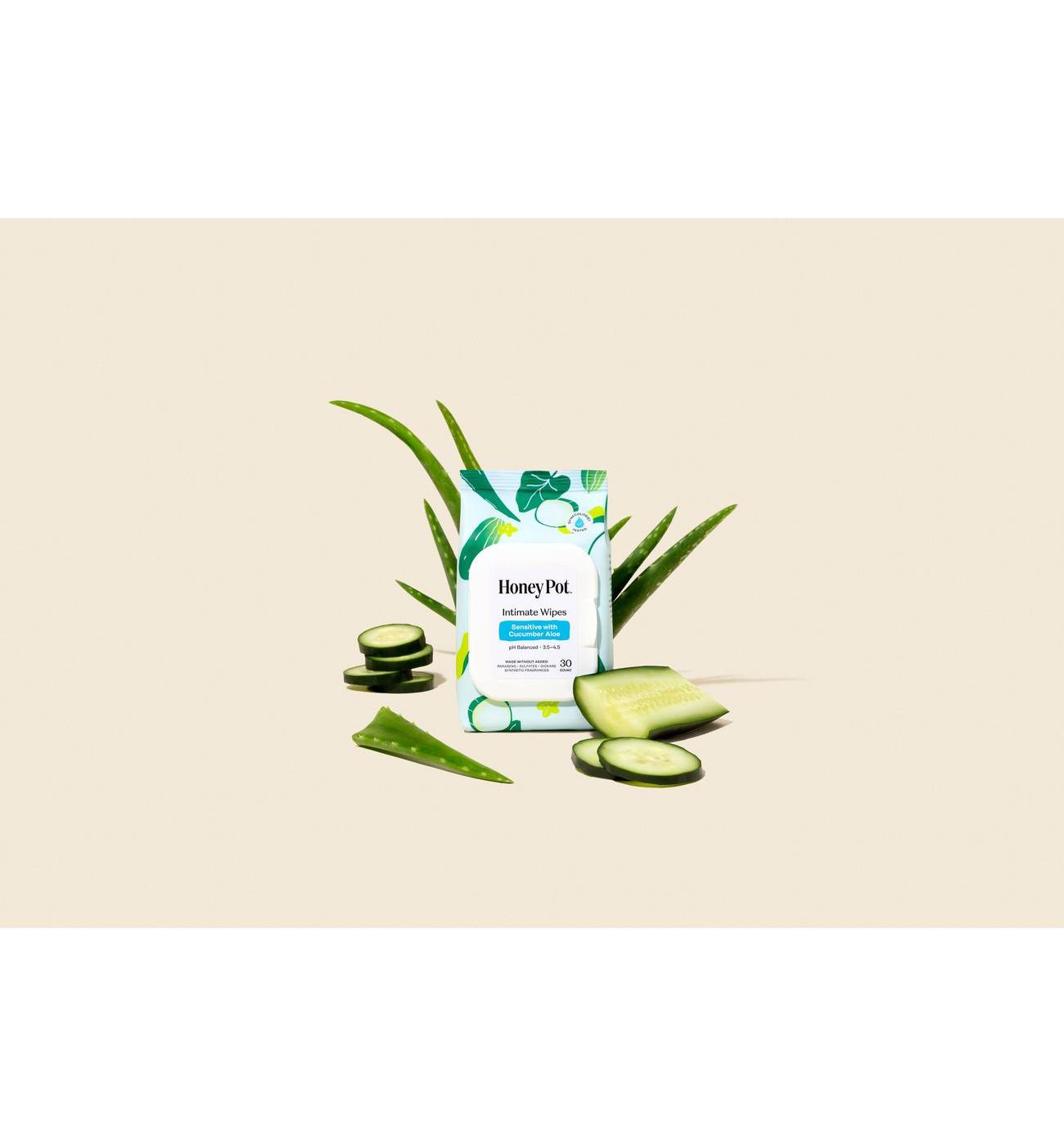 The Honey Pot Intimate Wipes - Sensitive with Cucumber Aloe; image 5 of 7