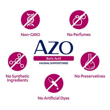 Azo Boric Acid Vaginal Suppositories, 30 ct