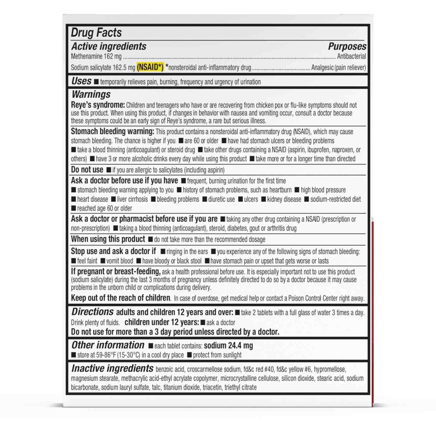 Cystex UTI Pain Relief Tablets; image 2 of 2