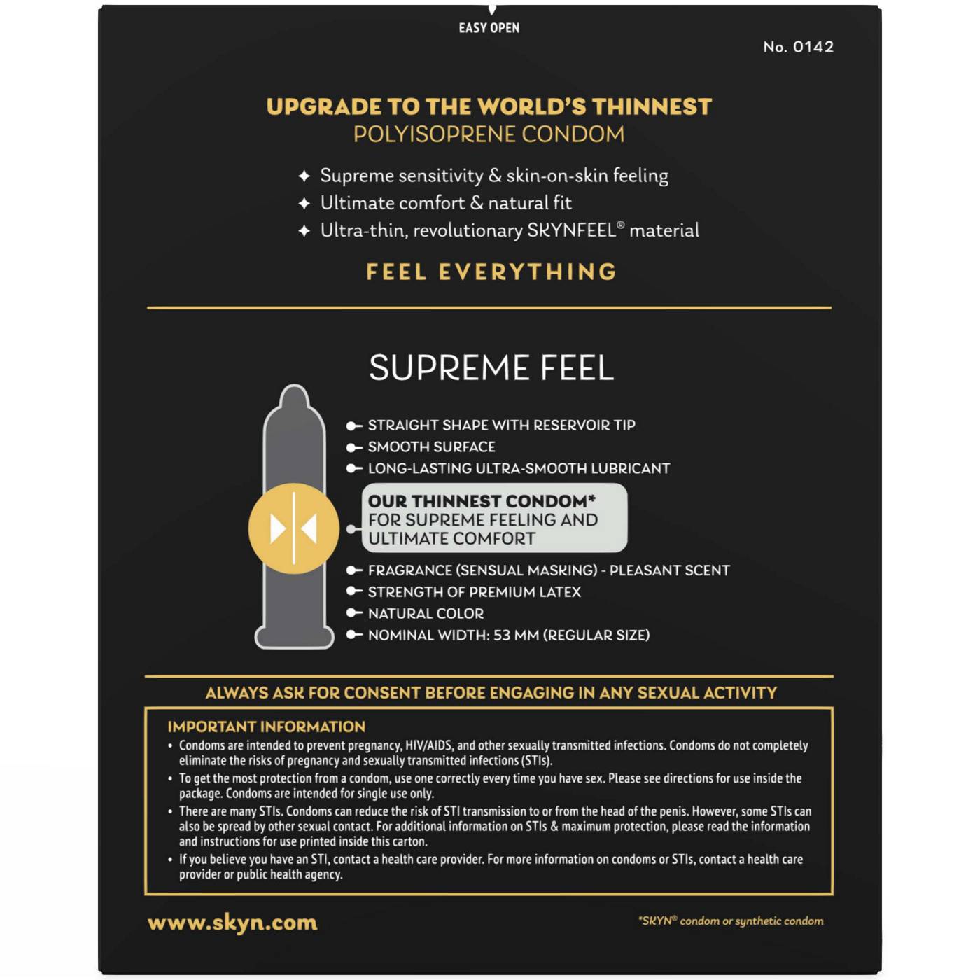 SKYN Supreme Feel Non-Latex Lubricated Condoms; image 2 of 2