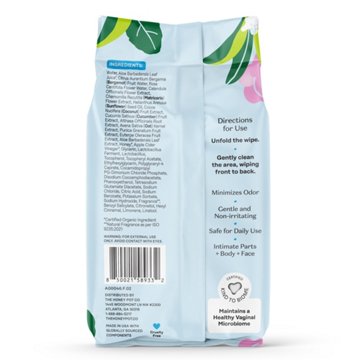 The Honey Pot Intimate Wipes - Sensitive with Rosewater, 30 ct