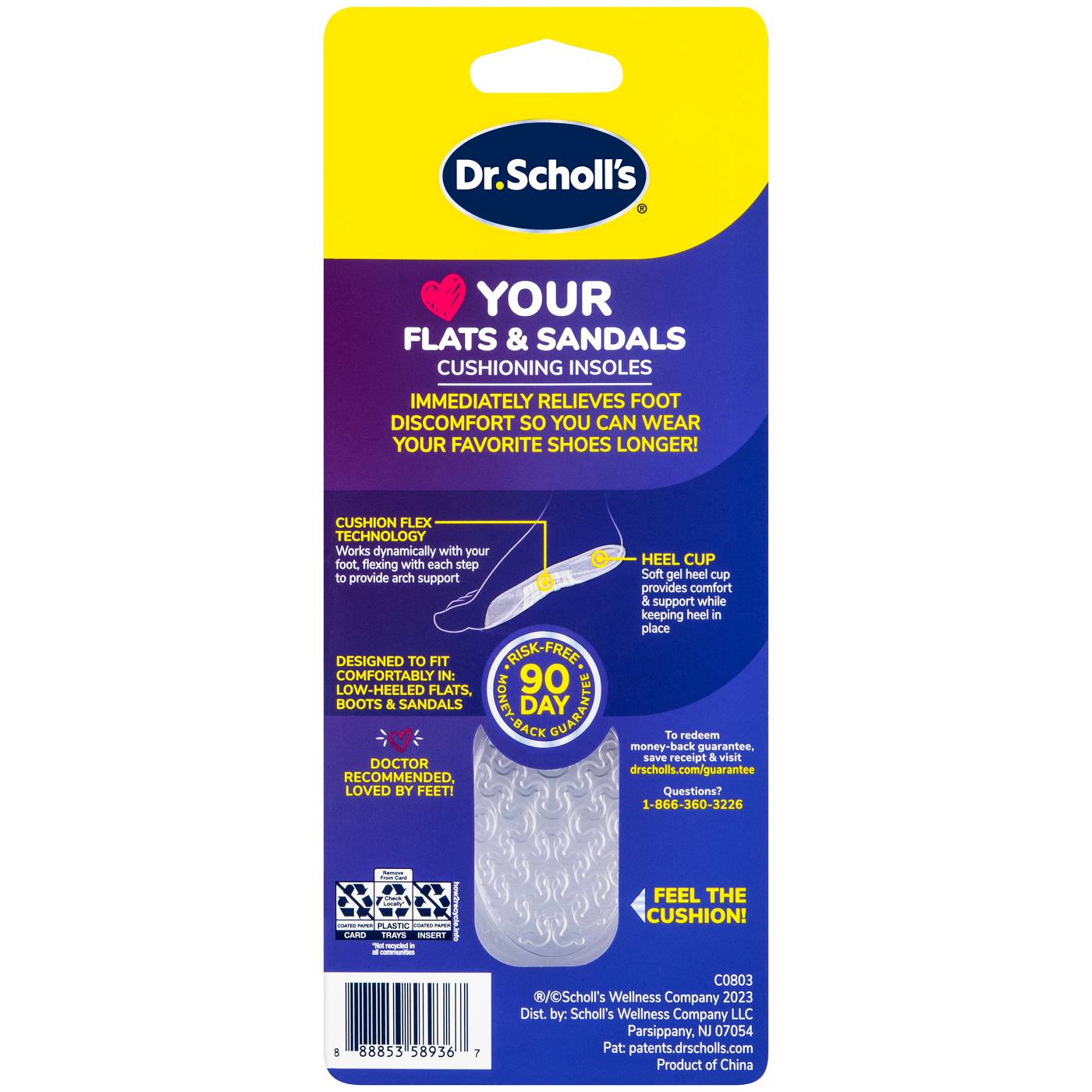 Dr. Scholl's Love Your Flats & Sandals Cushioning Insoles - Women's Size 6-10; image 2 of 2