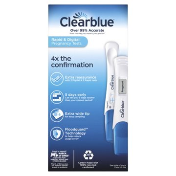 Clearblue Rapid Digital Pregnancy Test, 4 ct