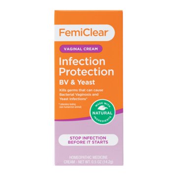 FemiClear Natural Vaginal Yeast Infection & Bacterial Vaginosis Protection Cream, 0.5 oz
