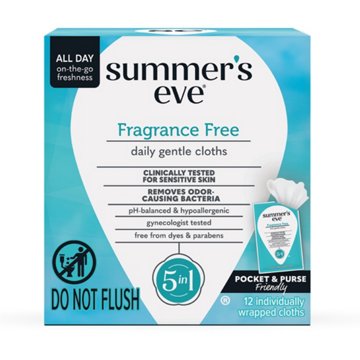 Summer's Eve Feminine Wipes - Fragrance Free, 12 ct