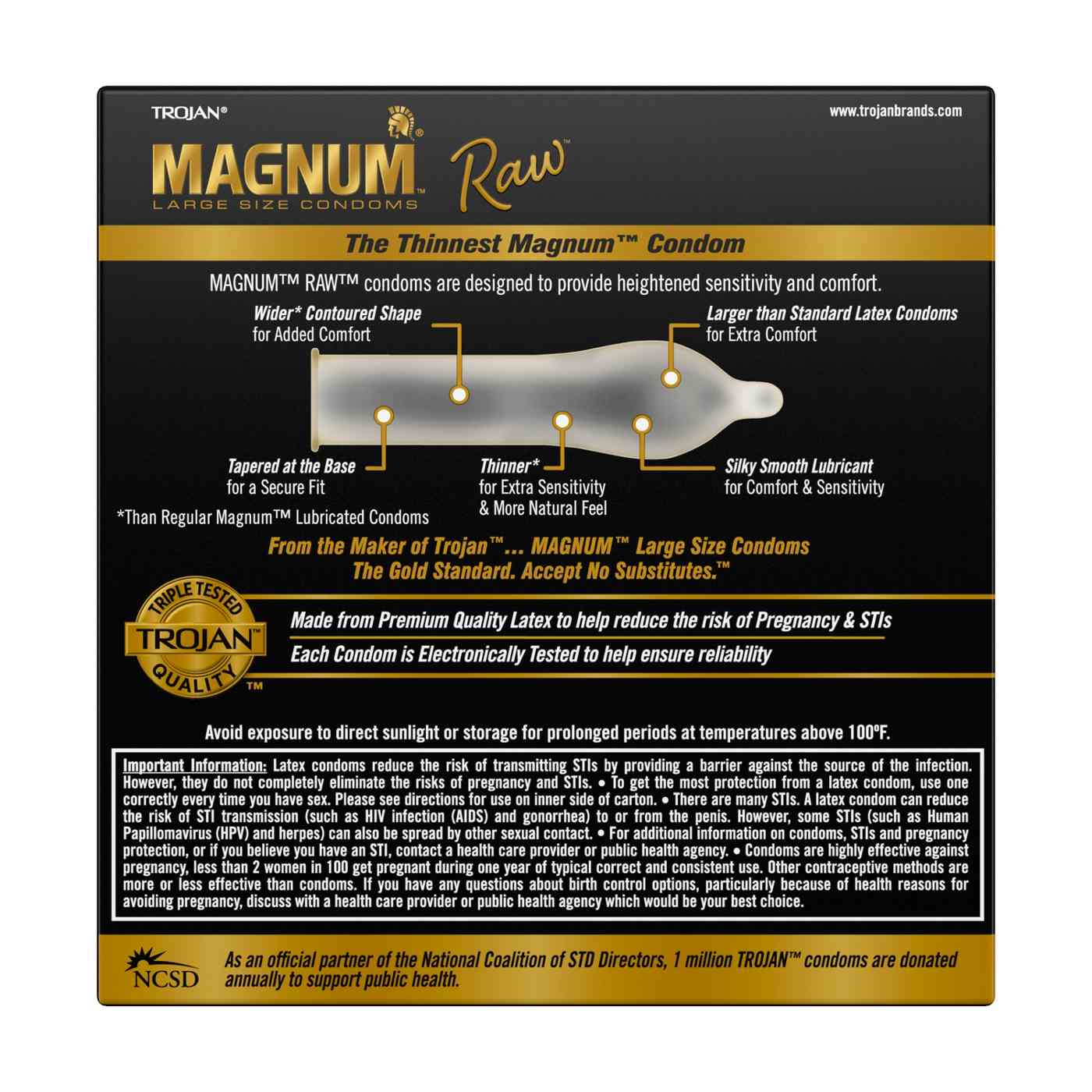 Trojan Magnum Raw Lubricated Condoms; image 2 of 2