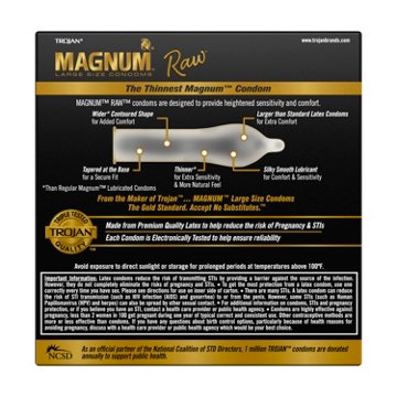 Trojan Magnum Raw Lubricated Condoms, 24 ct