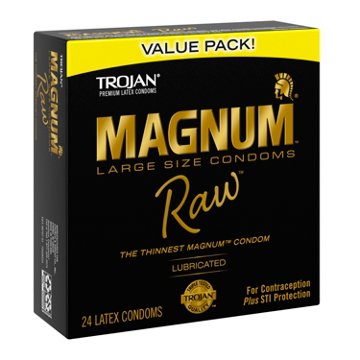 Trojan Magnum Raw Lubricated Condoms, 24 ct