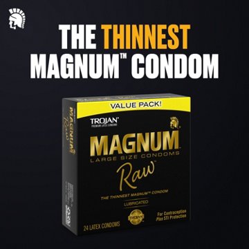 Trojan Magnum Raw Lubricated Condoms, 24 ct