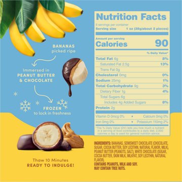 Tru Fru Frozen Bananas - Dark Chocolate + Peanut Butter