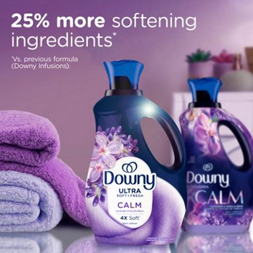 Downy Ultra Soft Plus Fresh Fabric Softener Liquid, 138 Loads, Calm Lavender & Vanilla Bean Scent, 93 oz