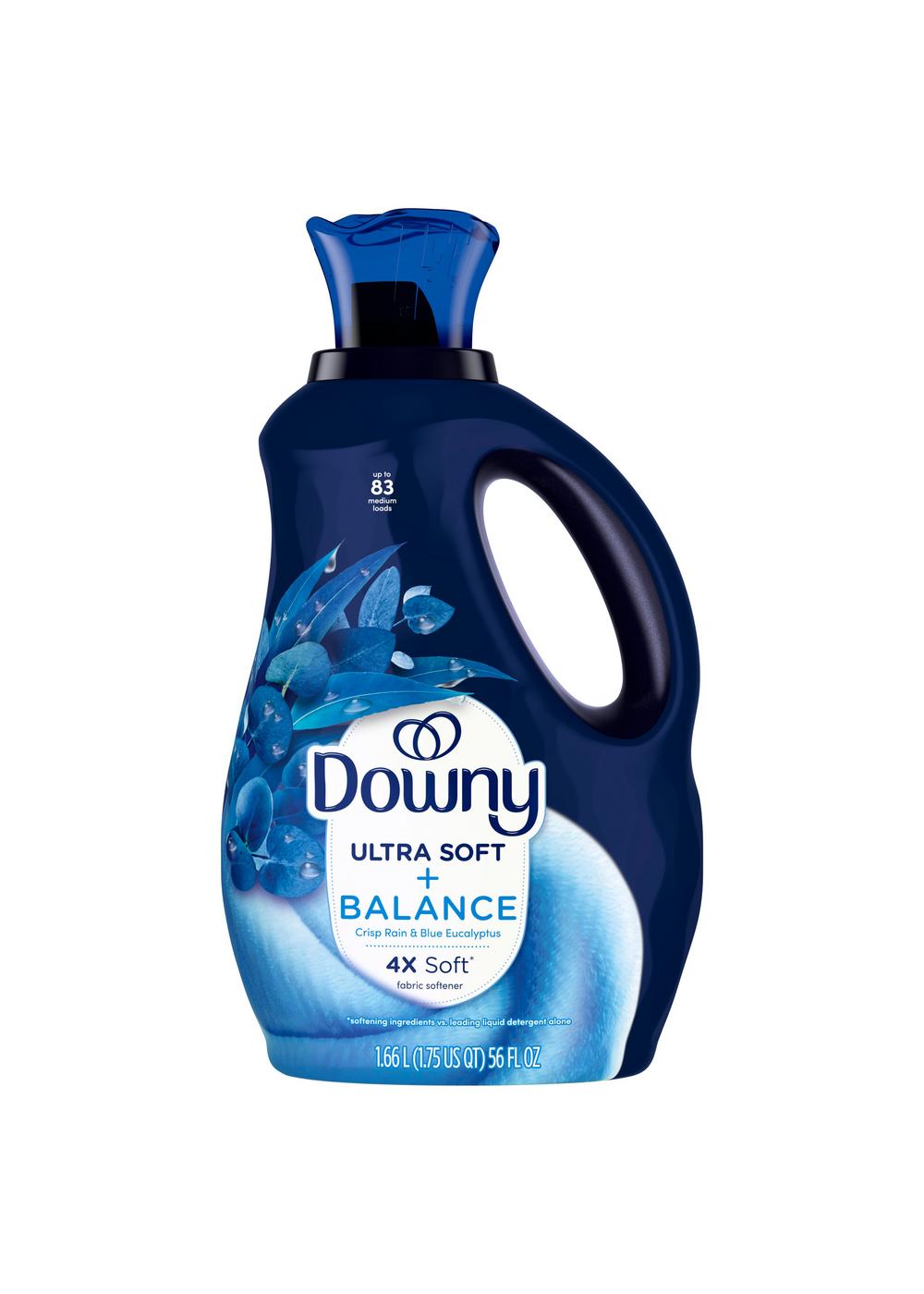Downy Ultra Soft Plus Fresh Fabric Softener Liquid, 56 Loads, Balance Crisp Rain & Blue Eucalyptus Scent; image 1 of 10