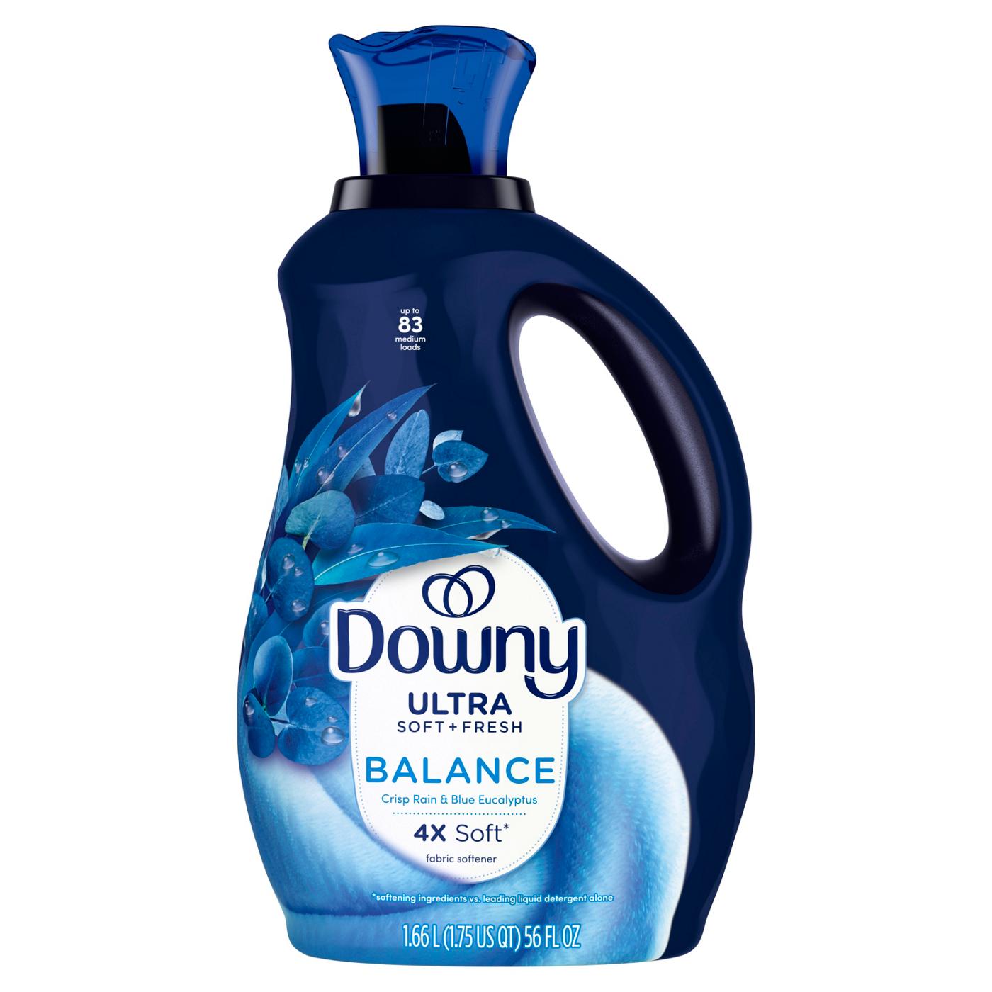 Downy Ultra Soft Plus Fresh Fabric Softener Liquid, 56 Loads, Balance Crisp Rain & Blue Eucalyptus Scent; image 3 of 10