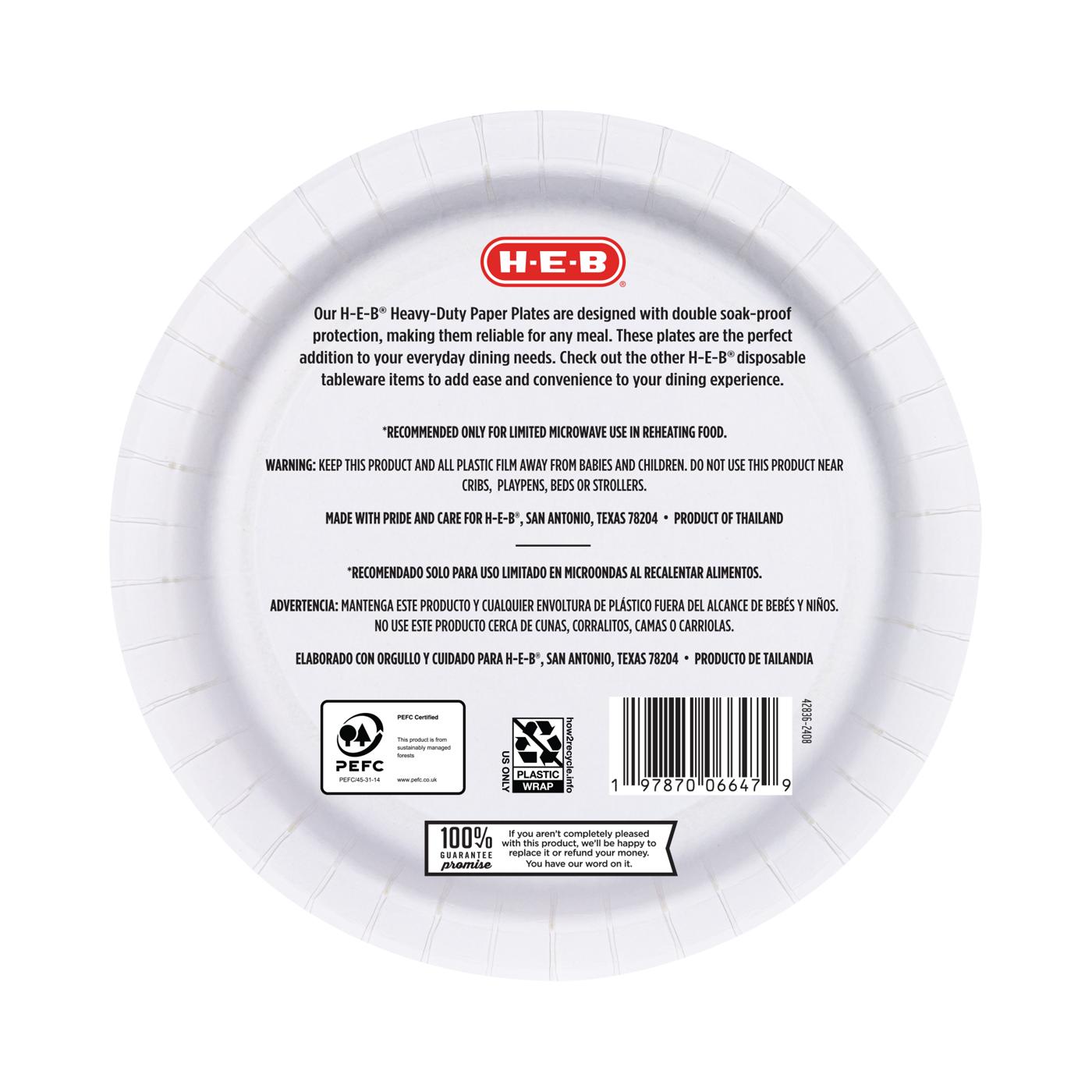 H-E-B Heavy Duty 8.5 in Lunch Paper Plates; image 2 of 6