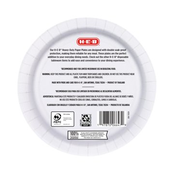 H-E-B Heavy Duty 8.5 in Lunch Paper Plates, 50 ct