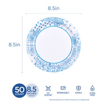 H-E-B Heavy Duty 8.5 in Lunch Paper Plates, 50 ct