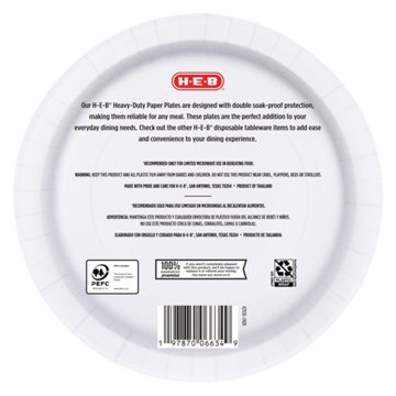 H-E-B Heavy Duty 10 in Dinner Paper Plates, 50 ct