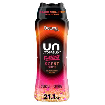 Downy Unstopables Fusions 2 in 1 In-Wash Scent Booster Beads - Sunset + Citrus, 21.1 oz
