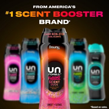 Downy Unstopables Fusions 2 in 1 In-Wash Scent Booster Beads - Sunset + Citrus, 21.1 oz