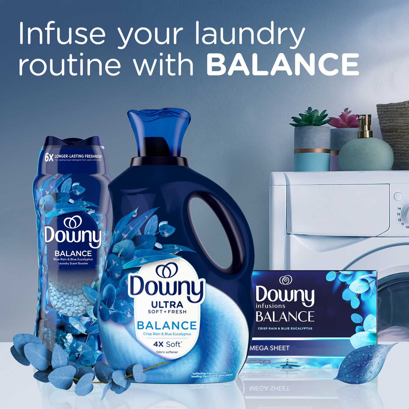 Downy Balance In-Wash Scent Booster Beads - Crisp Rain & Blue Eucalyptus; image 8 of 10