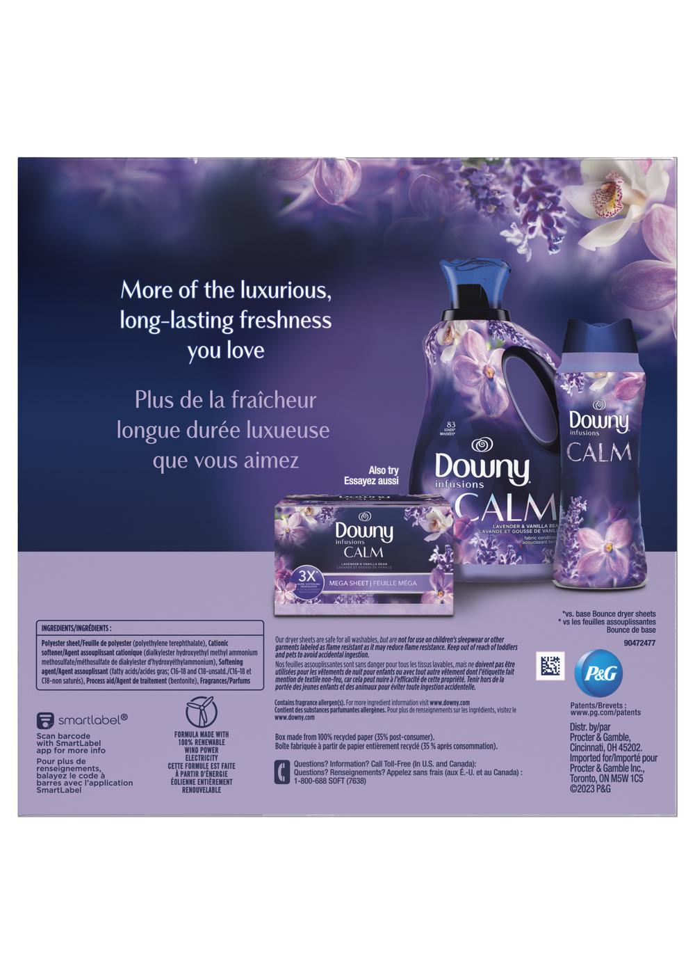 Downy Calm Mega Dryer Sheets - Lavender & Vanilla Bean ; image 2 of 2