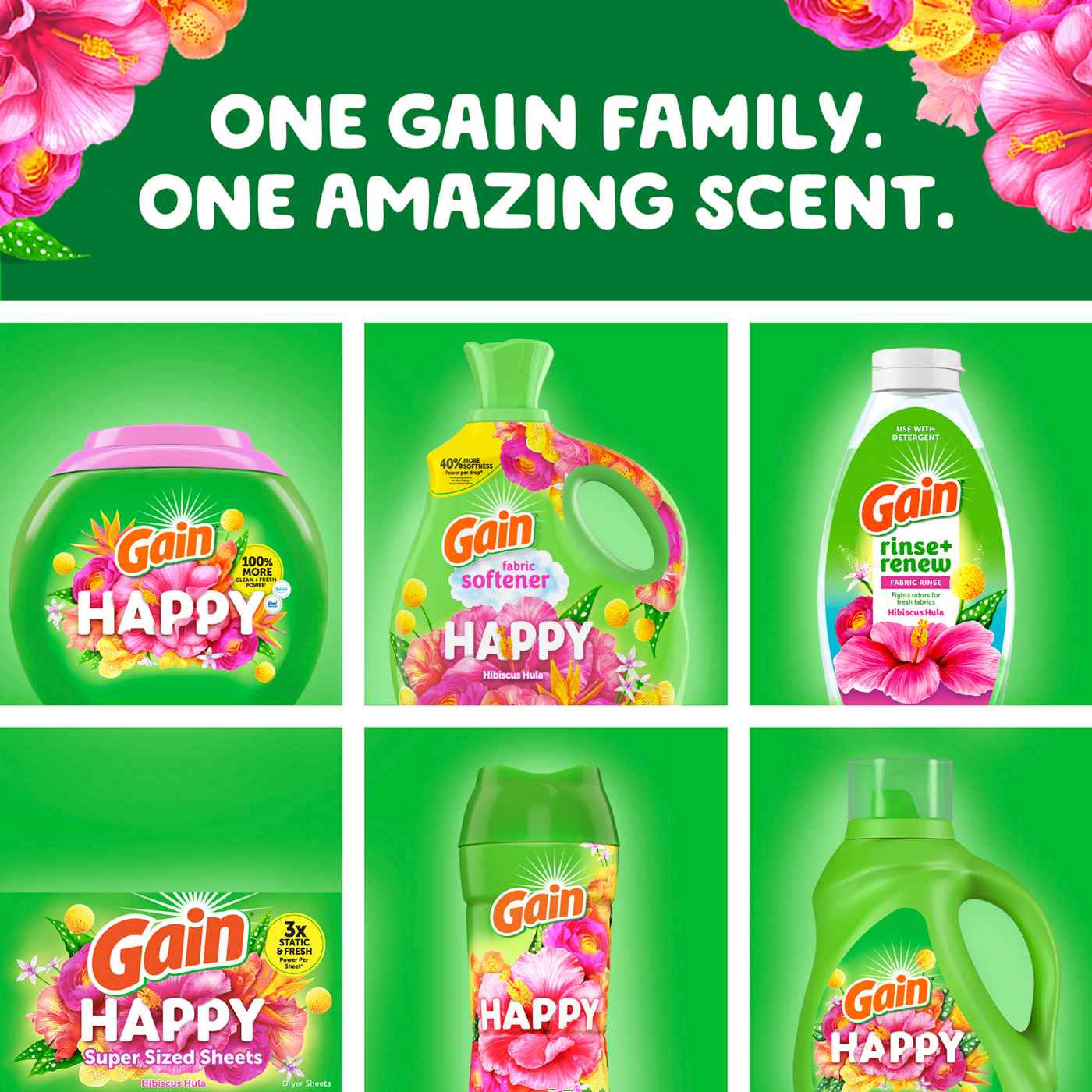 Gain Liquid Fabric Softener, 151 Loads, Happy Hibiscus Hula Scent; image 3 of 3