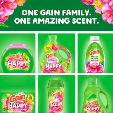 Gain Liquid Fabric Softener, 151 Loads, Happy Hibiscus Hula Scent, 101 oz