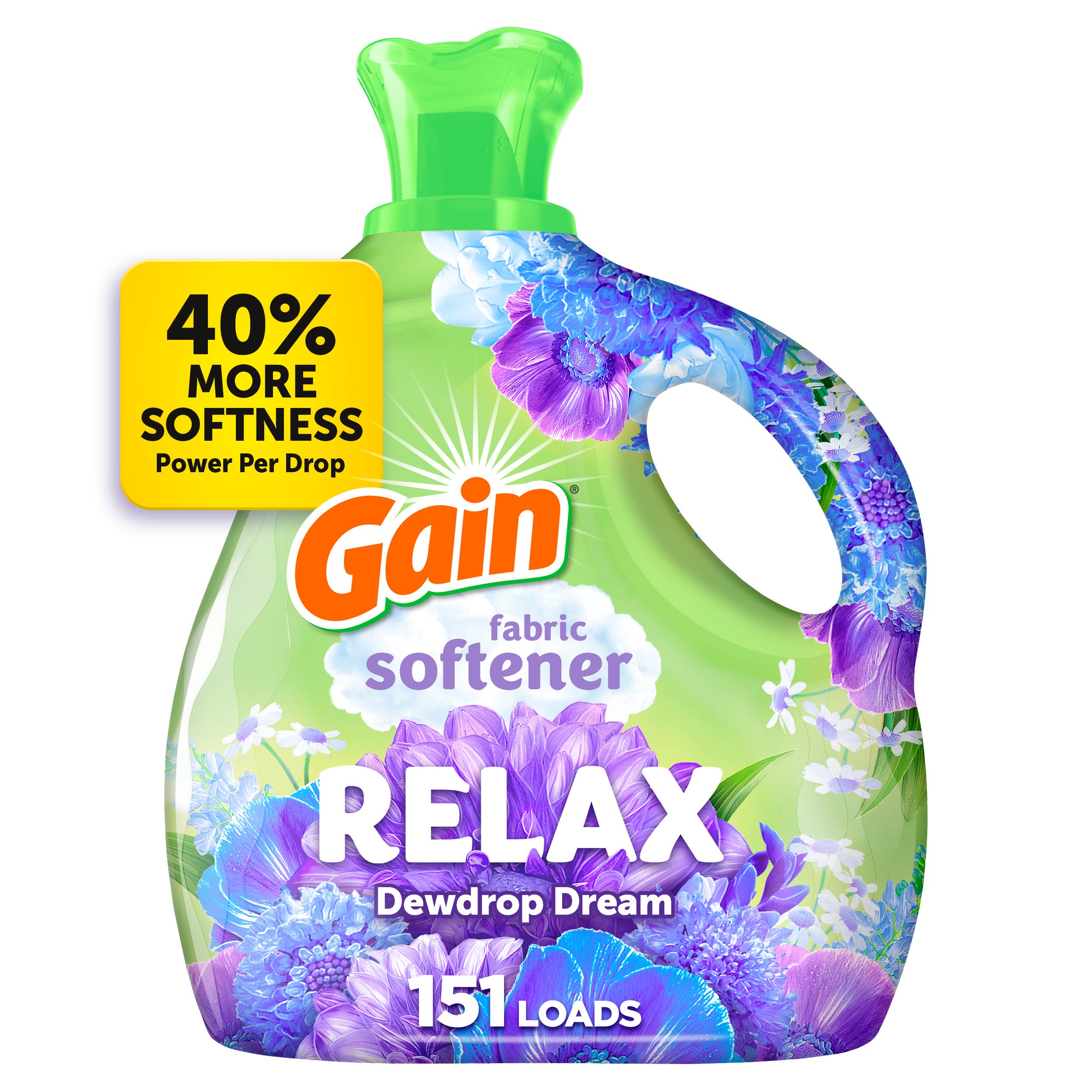 Gain Liquid Fabric Softener, 151 Loads, Relax Dewdrop Dream Scent