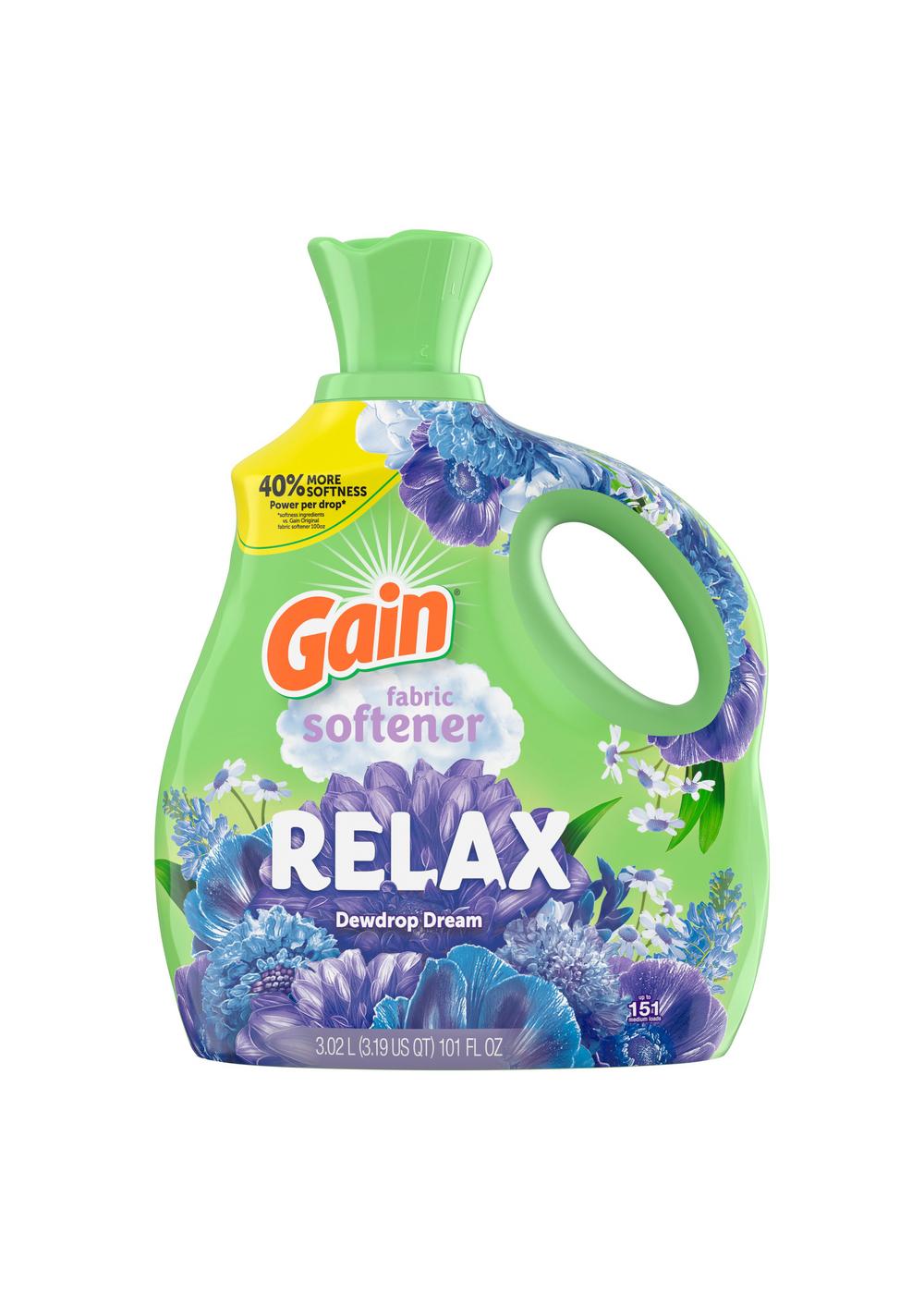 Gain Liquid Fabric Softener, 151 Loads, Relax Dewdrop Dream Scent; image 1 of 8