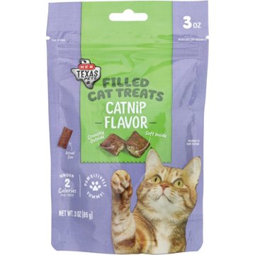 H-E-B Texas Pets Cat Treats - Catnip Filled, 3 oz