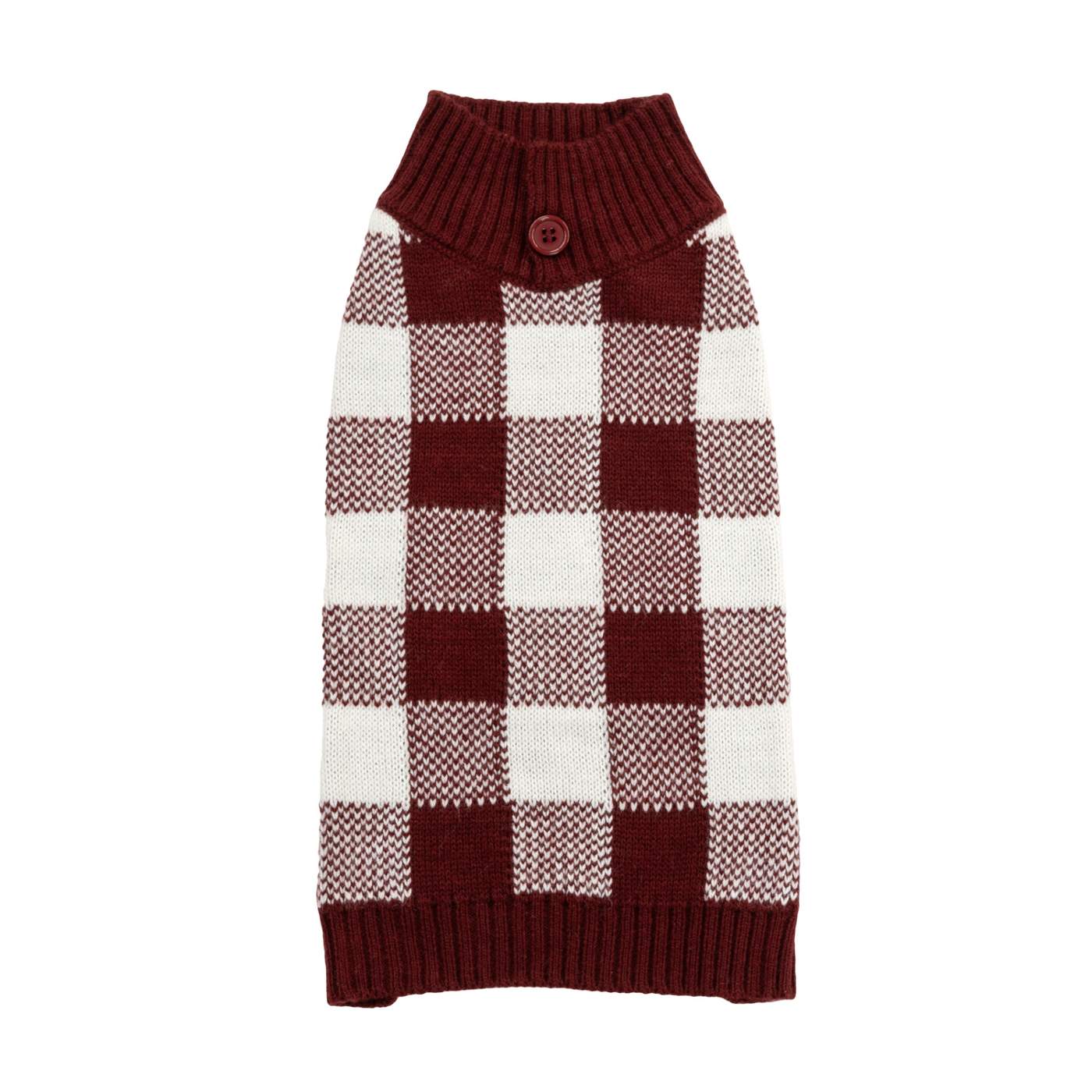 Simply Dog Buffalo Check Plaid Sweater Small; image 3 of 3