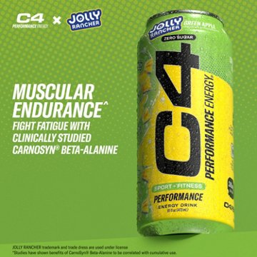 C4 Performance Zero Sugar Energy Drink - Jolly Rancher Green Apple