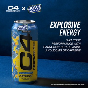 C4 Performance Zero Sugar Energy Drink - Jolly Rancher Blue Raspberry