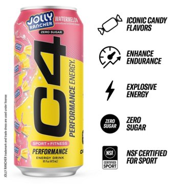 C4 Performance Zero Sugar Energy Drink - Jolly Rancher Watermelon