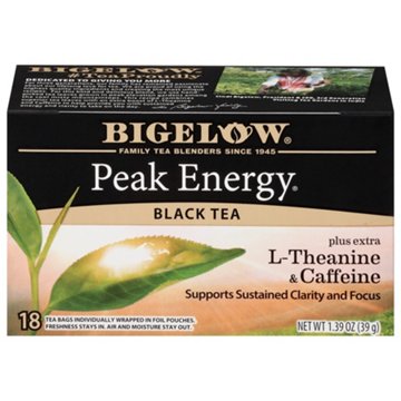 Bigelow Peak Energy Black Tea Plus L-Theanine & Caffeine Tea Bags