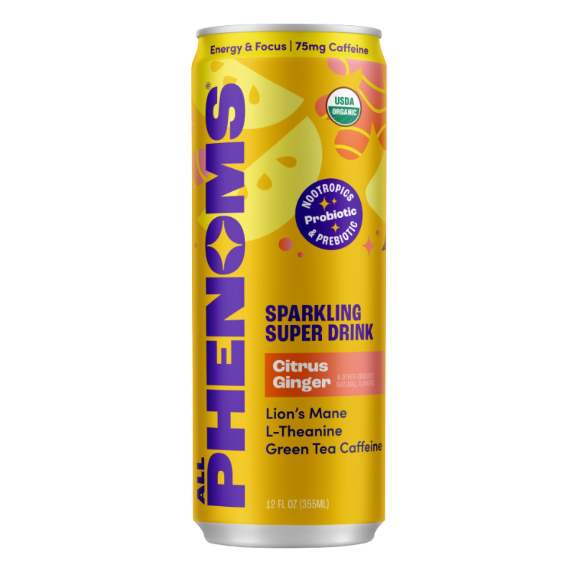 All Phenoms Citrus Ginger Sparkling Super Drink, 12 oz | Central